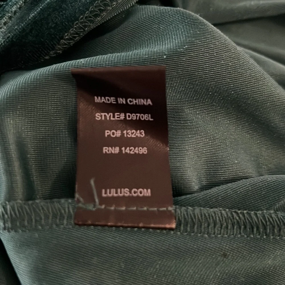 Lulus teal green velvet high-low wrap dress size S - Picture 5 of 8